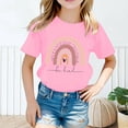 thumbnail image 2 of Chemises pour Fillettes Mode Imprimée Col Rond Manches Courtes Tee Été Mignon Décontracté Hauts pour Filles, Tees Rose 8 Ans-10 Ans, 2 of 4