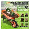 thumbnail image 4 of Wheelbarrow Cart 5 Cu Ft, 330 Lbs Capacity, Garden Dump Cart - One Wheel Utility Wagon with Metal Handle & 16" Wheels for Yard, Lawn, Farm, 4 of 7