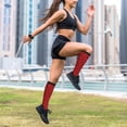 thumbnail image 6 of Lsque Red Glitter Pattern Sport Compression Socks for Men & Women 15-20 mmHg Knee High Nurse Pregnant Running Medical and Travel Athletic, 6 of 6