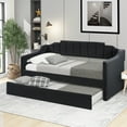 thumbnail image 1 of Noble House Upholstered Twin Daybed with Trundle,Black, 1 of 9