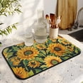 thumbnail image 3 of Washable Rubber Sunflower Cute Floral Dish Drying Mats for Kitchen Counter Home Large Coffee Bar Pad Accessories and Decor for Utensils Stemware 19.5''x12'', 3 of 7