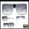 thumbnail image 2 of Fancy Large Oversized Curved Panel Monoblock Shield Sport Plastic Sunglasses White - Smoke, 2 of 7