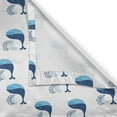 thumbnail image 6 of Ambesonne Whale Grommet Curtain, Fish Swimming Ocean, 50" x 63", Dark Sky Blue, 6 of 6