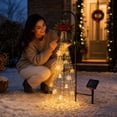 thumbnail image 5 of Christmas Bell Cascade Solar Yard Light, Festive Waterproof Outdoor Decor with Warm LED Glow for Garden Front Yard and Walkway, 5 of 6