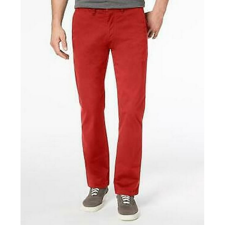 Hilfiger Mens TH Flex Stretch Custom-Fit Chino Pants, Size 38X32: 38W-32L/Provincetown Red - Walmart.com