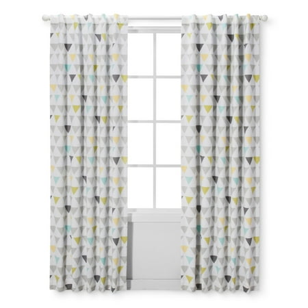 Cloud Island Blackout Curtain Panel Triangles 42 X 84 Gray