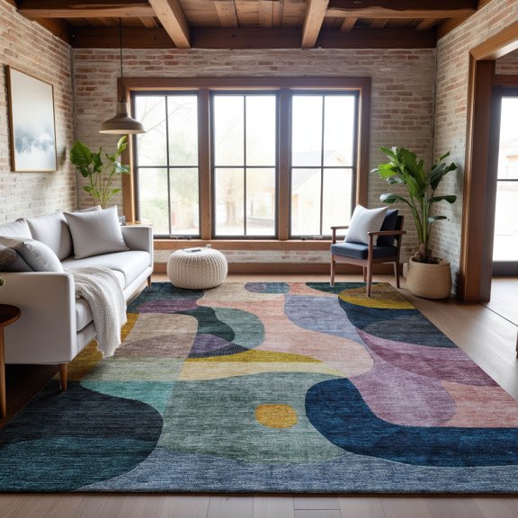 Addison Rugs Mayfield Premium Machine Washable Transitional Contemporary Green Rectangle Rug, 8' x 10'