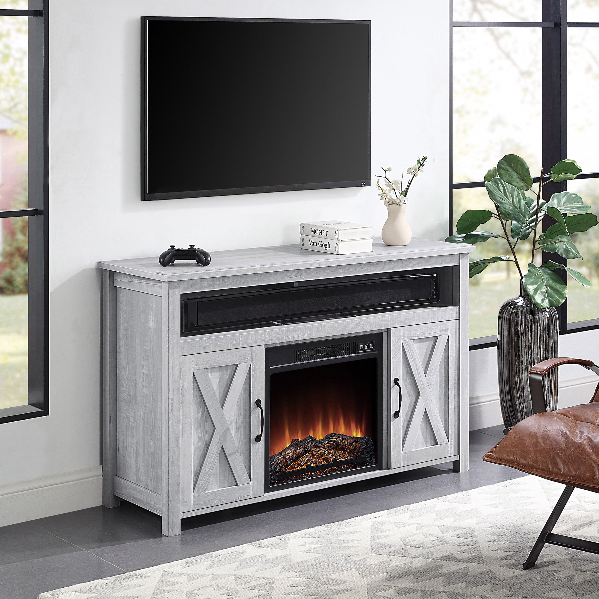 BELLEZE TV Stand Console Electric Fireplace With Remote Control, 48" or