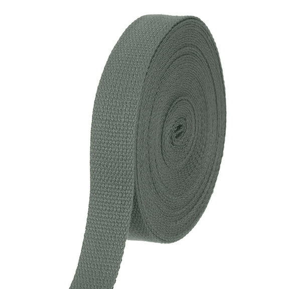 Uxcell Cotton Webbing 1 Inch 11 Yard Polyester Cotton Weave Webbing Strap Twill Tape Ribbon for Arts and Crafts Webbing Tote Bag Handles Cloth Belt Making Outdoor Supplies, Grey