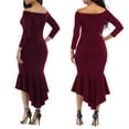 thumbnail image 7 of KISSMODA Wedding Guest Dresses For Women Plus Size Formal Maxi Dress Ruched Hem Cocktail Dresses Long Dress Sexy Cold Shoulder Party Dress, 7 of 7