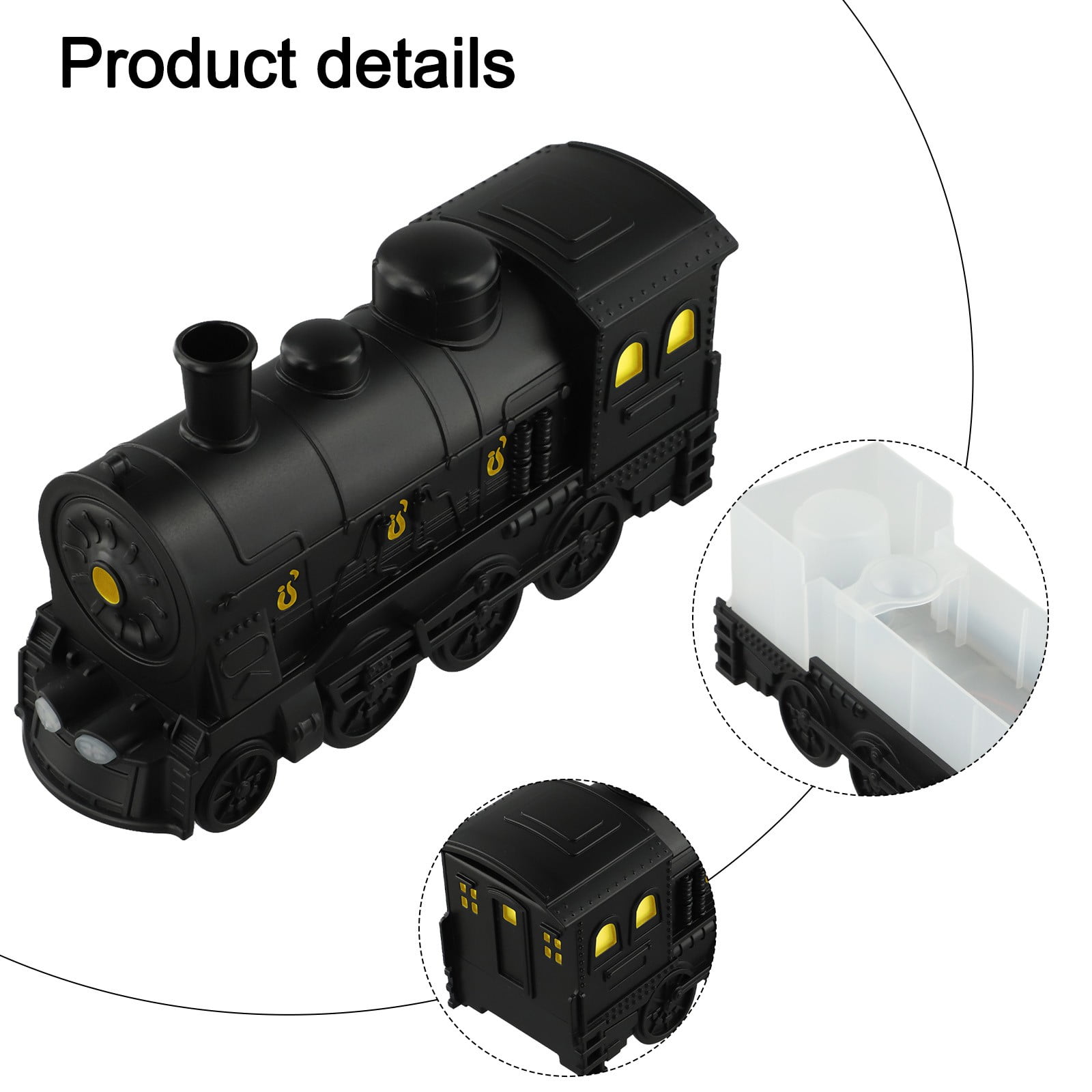 Goodhd Usb Steam Train Essential Oil Diffuser 300Ml Train Humidifier With Telecontrol-Black