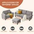 thumbnail image 5 of Soscana Living Room Furniture Set Sectional Sofa Couch with Storage Ottoman and Loveseat,for Home Apartment Office Studio,Light Gray, 5 of 7