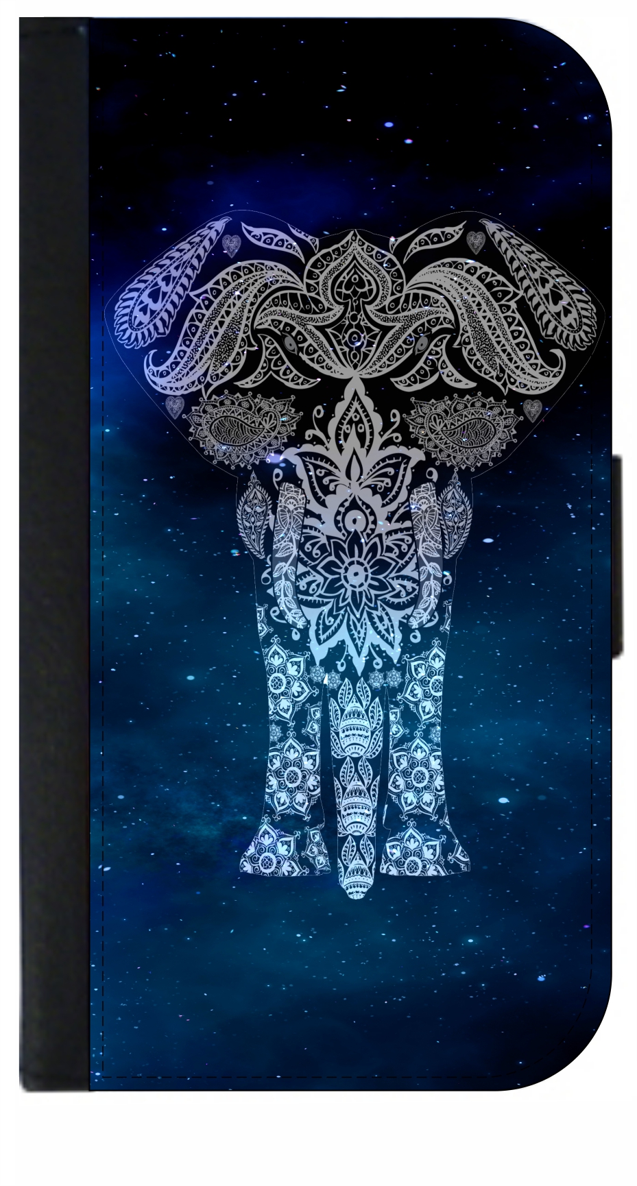 Galactic Elephant - Galaxy s10 Case - s10 Wallet Case - Galaxy s10 Case Leather Impression - Galaxy s10 Case Black - s10 Case Card Holder - image 1 of 3