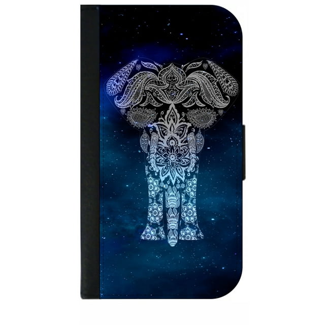 Galactic Elephant - Galaxy s10 Case - s10 Wallet Case - Galaxy s10 Case Leather Impression - Galaxy s10 Case Black - s10 Case Card Holder