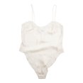 thumbnail image 3 of INTIMO Womens Silk Lace Teddy, White, S, 3 of 4