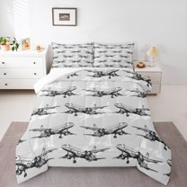 Homewish Transportation Theme 3 Pieces Queen Comforter Set for Teens Children Boys,Aircraft Airplane Ultra Soft Bedding Sets,Helicopter Military Jet Bedding Comforter Set,Microfiber Bedroom Decor