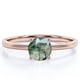 thumbnail image 1 of JeenMata Anillo de Compromiso de 1 Quilate con Forma de Catedral de una Sola Piedra, de Ágata Verde Musgo Dendrítica Transparente Natural, con Engaste de 4 Puntas en Oro Rosa de 18 K sobre Plata, 1 of 6