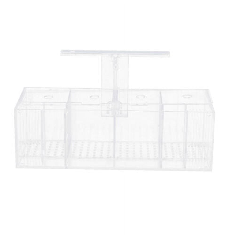 LED Light Aquarium Acrylic 4 Grids Betta Fish Tank Isolation Box with Pump