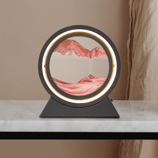 Luz de arena móvil 3D USB para adorno de oficina en hogar Fernando Imagen de arena dinámica ROJO