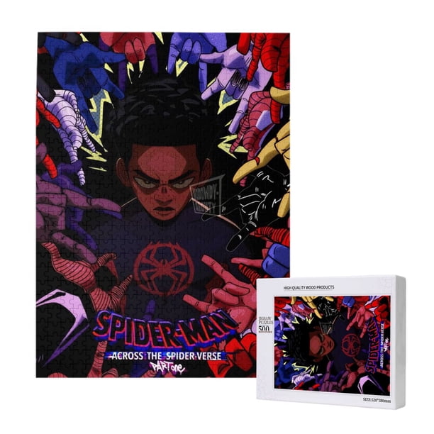 Into the Spider-Verse - Rompecabezas de madera de 500 piezas - Adecuado para niños y adultos - Rompecabezas para niños y niñas, juguetes de juego de entretenimiento con rompecabezas. Talla única