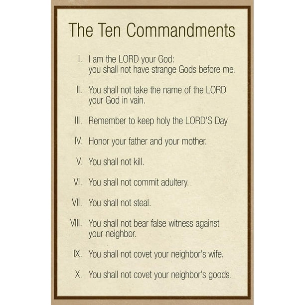 The Ten Commandments - Catholic Print Wall Art - Walmart.com ...