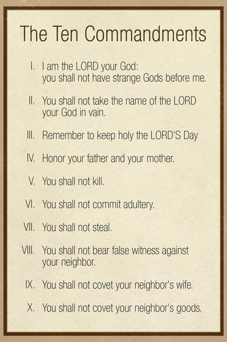 Roman Catholic Ten Commandments Printable Roman Catholic Ten Commandments Printable