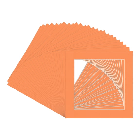 Orange Picture Frame Mat for 10x10 Frames - Fits 8x8 Photos - 25 Mats