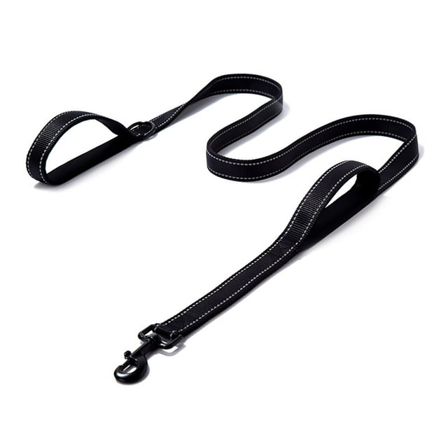 Padded Double Handle Dog Leash Heavy Duty 5ft 6ft Long Reflective Training Leash for Medium to Large Dogs (25 ~ 120lbs)