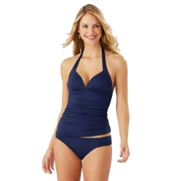 Tommy Bahama Pearl Halter Tankini Top, Navy, Small