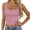 Pink, variant on Ladies Fashion Casual All Wear Solid Color Square Collar Vest Summer Spring Basic Top for Women Daily Jeans Matching