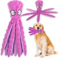 thumbnail image 1 of Juguete interactivo para perros chirriantes, sin relleno, con forma de pulpo y papel arrugado para perros medianos y grandes., 1 of 5