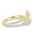 thumbnail image 3 of ESTE ORIGIN 2.00Ct Oval Cut Lab-Grown Diamond Halo Solitaire Engagement Ring – Vintage 4-Claw Setting & Pavé Band in 18K Yellow Gold for Women, 3 of 8