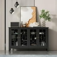 thumbnail image 4 of MONSLIPA Modern Buffet Sideboard with Glass Doors, Wood Console Table Serving Storage Cabinet for Dining Room Living Entryway, 54 Inch, Black, 4 of 8