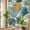 Gold, variant on Gold Pineapple Window Privacy Film, Monstera Leaves Tropical Botanical White Wood Striped Stained Glass Rainbow Film Decorative Window Clings, Static Cling Sun Blocking Stickers 19.6" x 39.3"