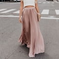 thumbnail image 5 of Falda Plisada Falda elegante para mujer Falda larga de talle alto Ropa diaria retro (Rosa M) Kuymtek para Mujer Rosa T L, 5 of 5