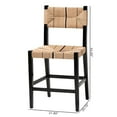 thumbnail image 3 of bali & pari Prita Paper Loom and Black Mahogany Wood 2-Piece Counter Stool Set, 3 of 10