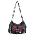 thumbnail image 1 of Bolso bandolera retro para niñas Bolso de hombro de cuero PU versátil Bolso mensajero informal Y2K, 1 of 9