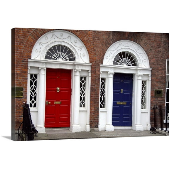 Great BIG Canvas | "Europe, Ireland, Dublin, Georgian door" Canvas Wall Art - 24x16