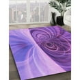 thumbnail image 3 of Ahgly Company Machine Washable Indoor Round Transitional Heliotrope Purple Area Rugs, 5' Round, 3 of 7