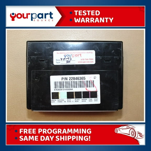06-13 GM CHEVROLET BCM BODY CONTROL MODULE OEM 22846365 TESTED PROGRAMMED TO VIN BCM