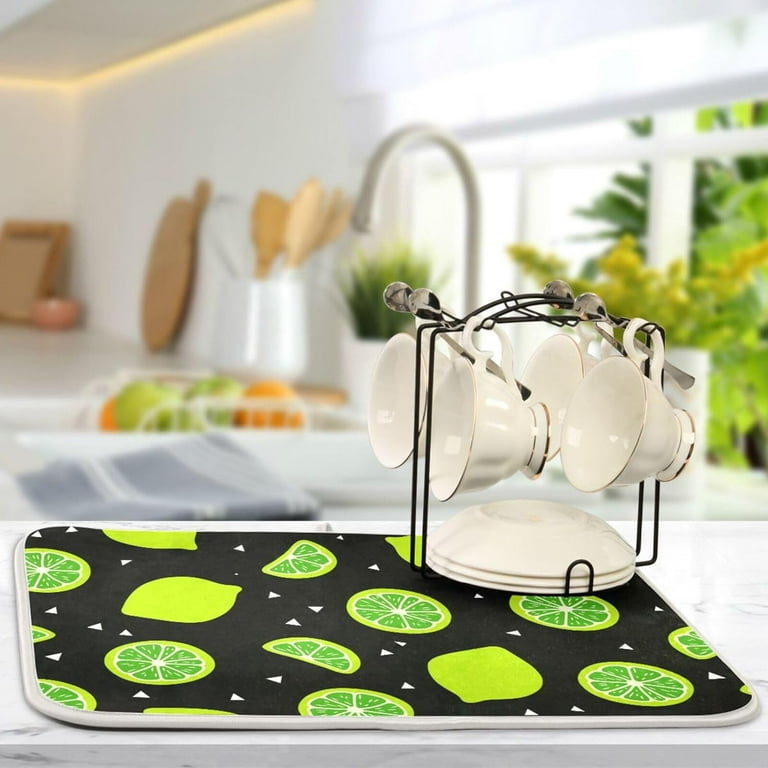 Hidove Lemon Pattern Dish Drying Mat Microfiber Drying Pad for Kitchen Counter Absorbent Mat Drying Pad Sink Mat 16 x 18 Inch Walmart