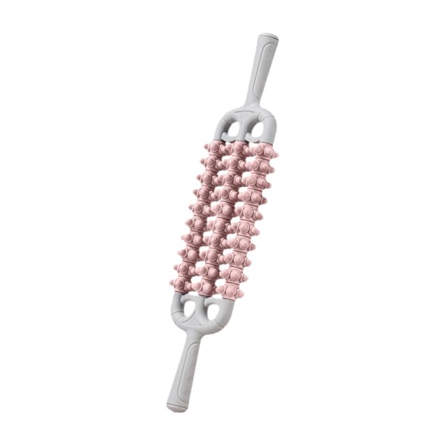 Rodillo de masaje para fascia, herramienta de masaje portátil y ligero para pantorrillas, tejido profundo para espalda, celulitis, piernas y cintura. Rosa