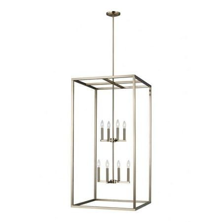 

Industrial Eight Light Chandelier-Satin Brass Finish-Incandescent Lamping Type Bailey Street Home 73-Bel-4169764