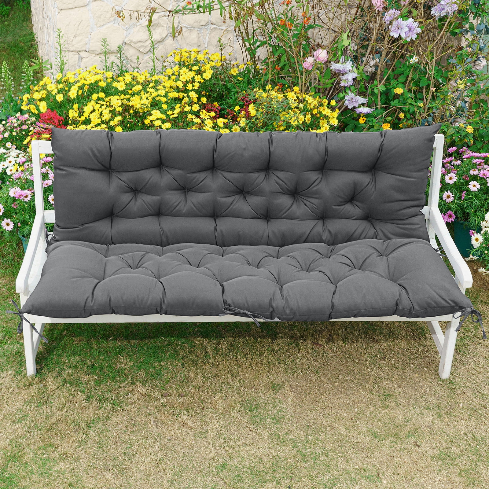 Free Shipping YEERSWAG 59x39x3 inch Outdoor Bench Cushion Swing Seat Cushion Loveseat Cushion Non Slip Anti fading Waterproof Patio Garden Furniture Chair Pad Backrest Mat Walmart