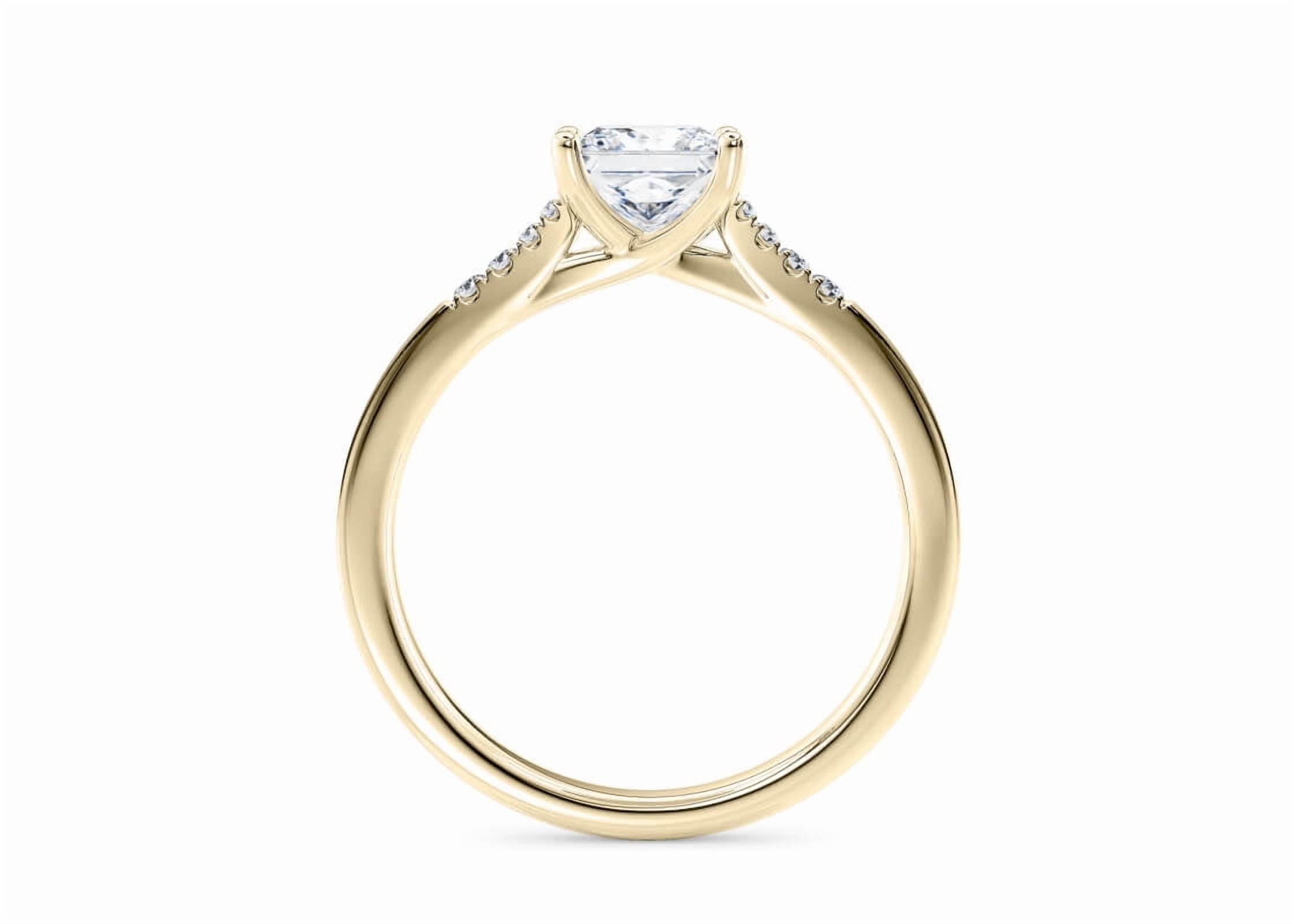 1.5 CT Princess Cut Lab Grown Diamond Engagement Ring for Women in 10K Yellow Gold