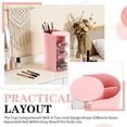 thumbnail image 5 of Hair Accessories Organizer with Hair Brush Holder, 3-Layer Rotatable Clear Storage Box for Makeup Brushes, Jewelry, Hair Clips, Earrings, Necklaces, Bracelets(Pink), 5 of 7