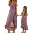 thumbnail image 3 of Franhais Parent-child Off-shoulder Dress with Ruffled Hem, Sweet Tube Top Style Summer Clothing, 3 of 9