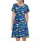 thumbnail image 1 of Disketp Submarines And Whales para Vestido de Manga Corta para Mujeres, Vestidos de Verano para Mujeres, Casual y Holgado para la Playa, 1 of 6