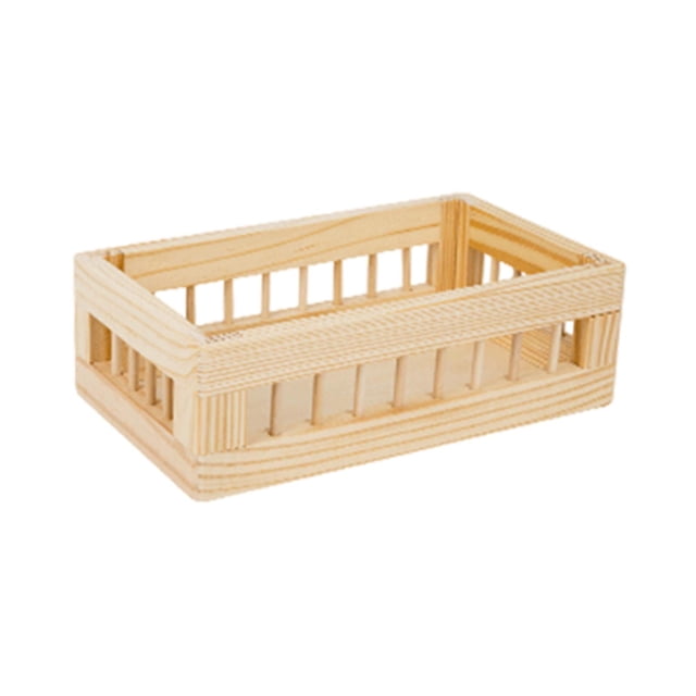 Cesta de almacenamiento de madera para baño, cómoda portátil, multiusos, para cocina, caja de madera S