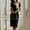 Black, variant on SCSAlgin Women Vintage Ruffle Business Colorblock Work Church Pencil Dress
